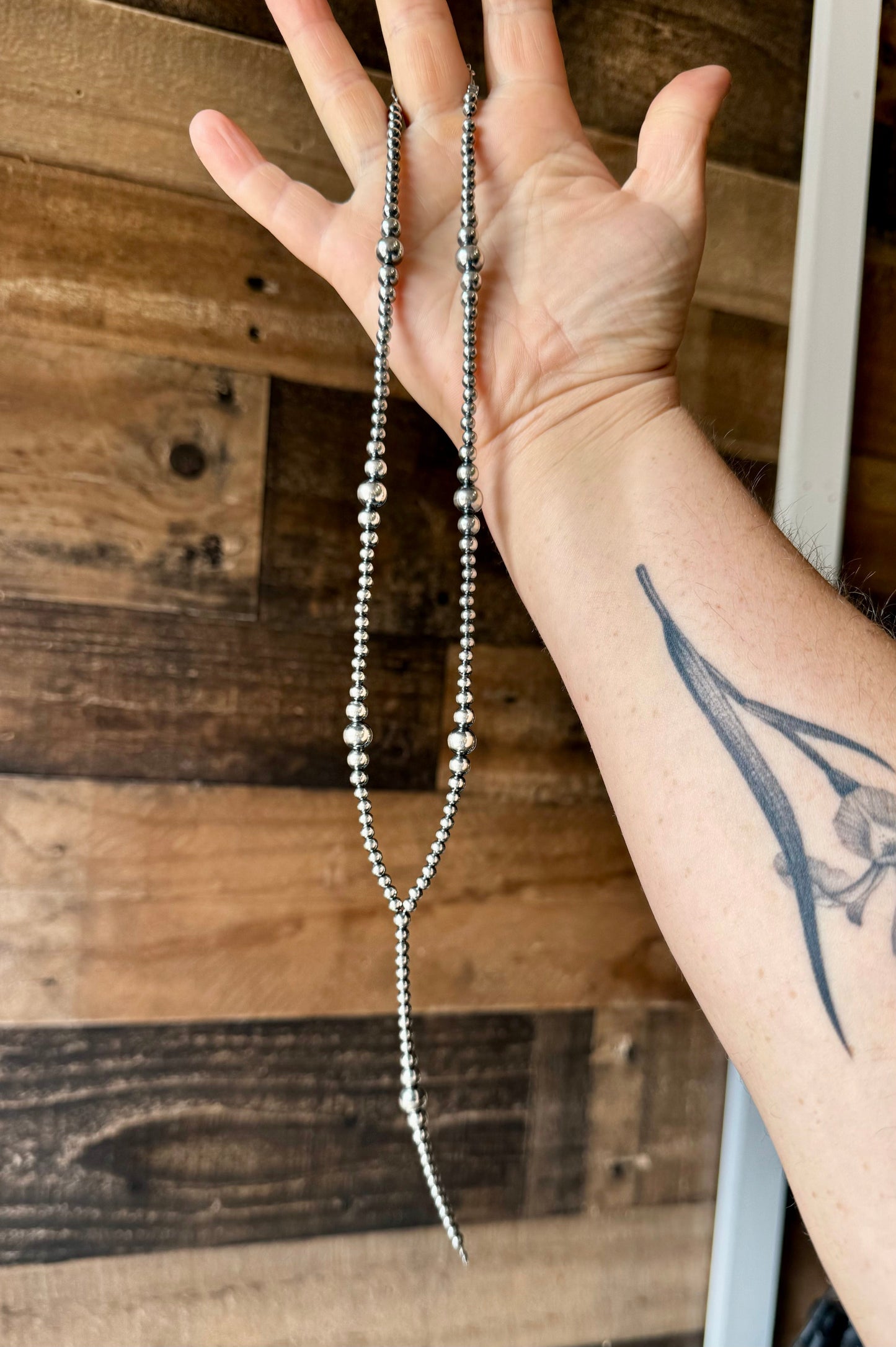 Sterling Pearl Graduated 18 Inch Lariat Necklace