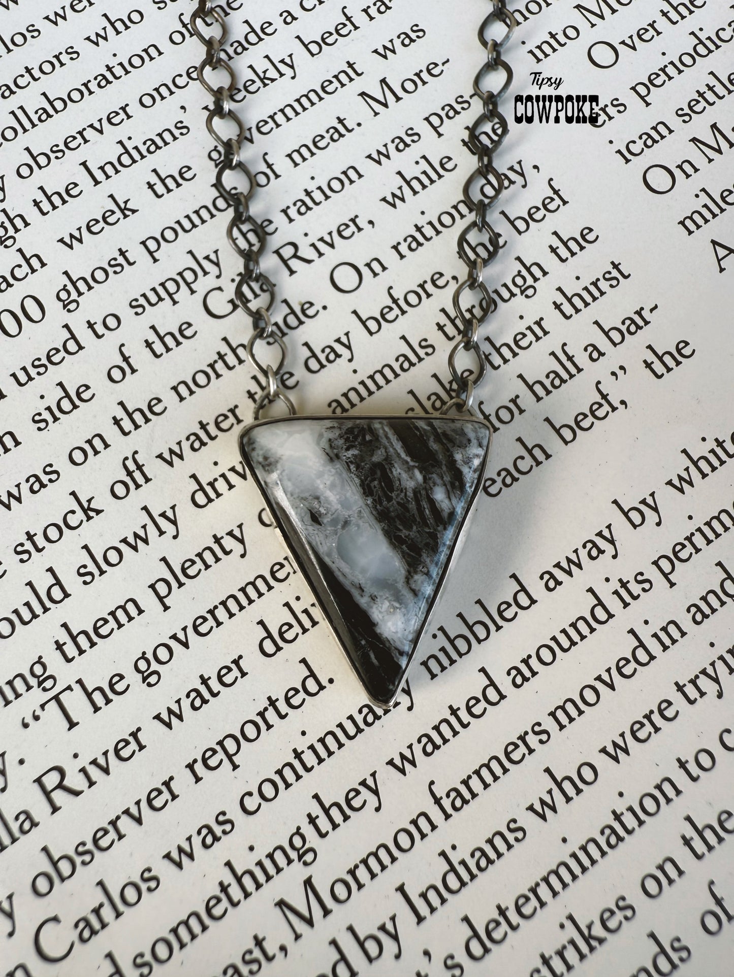 White Buffalo Triangle Necklace