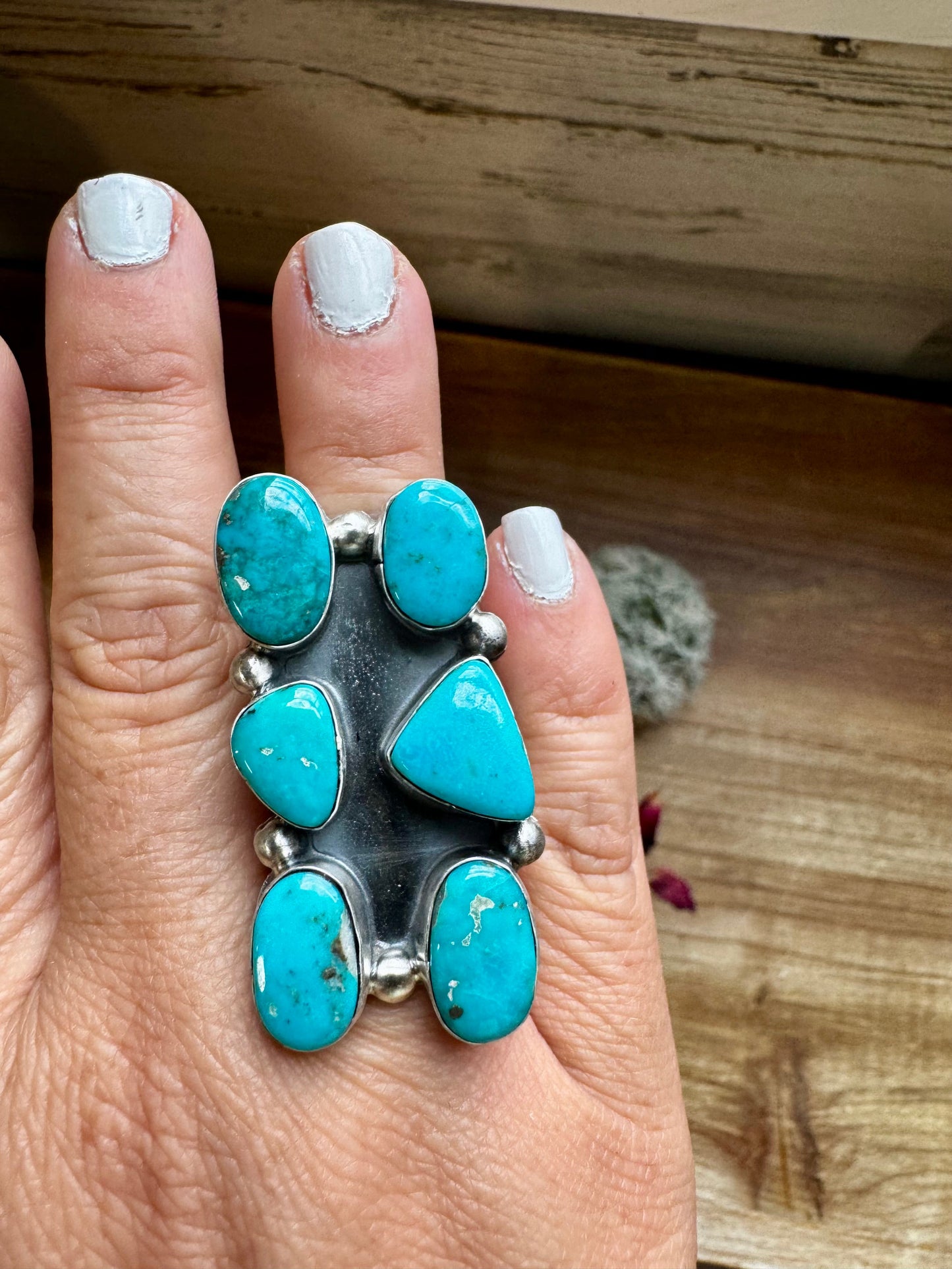 Kingman Turquoise Multi Stone Size 6.5 Ring