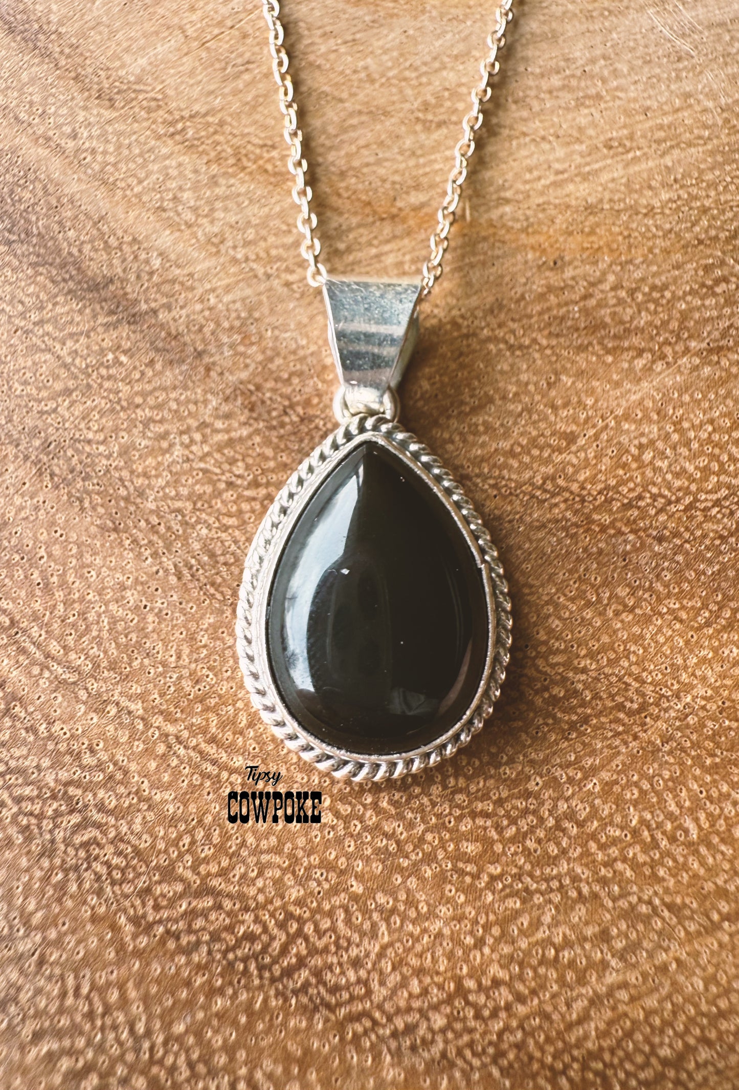 Black Onyx Teardrop Pendant