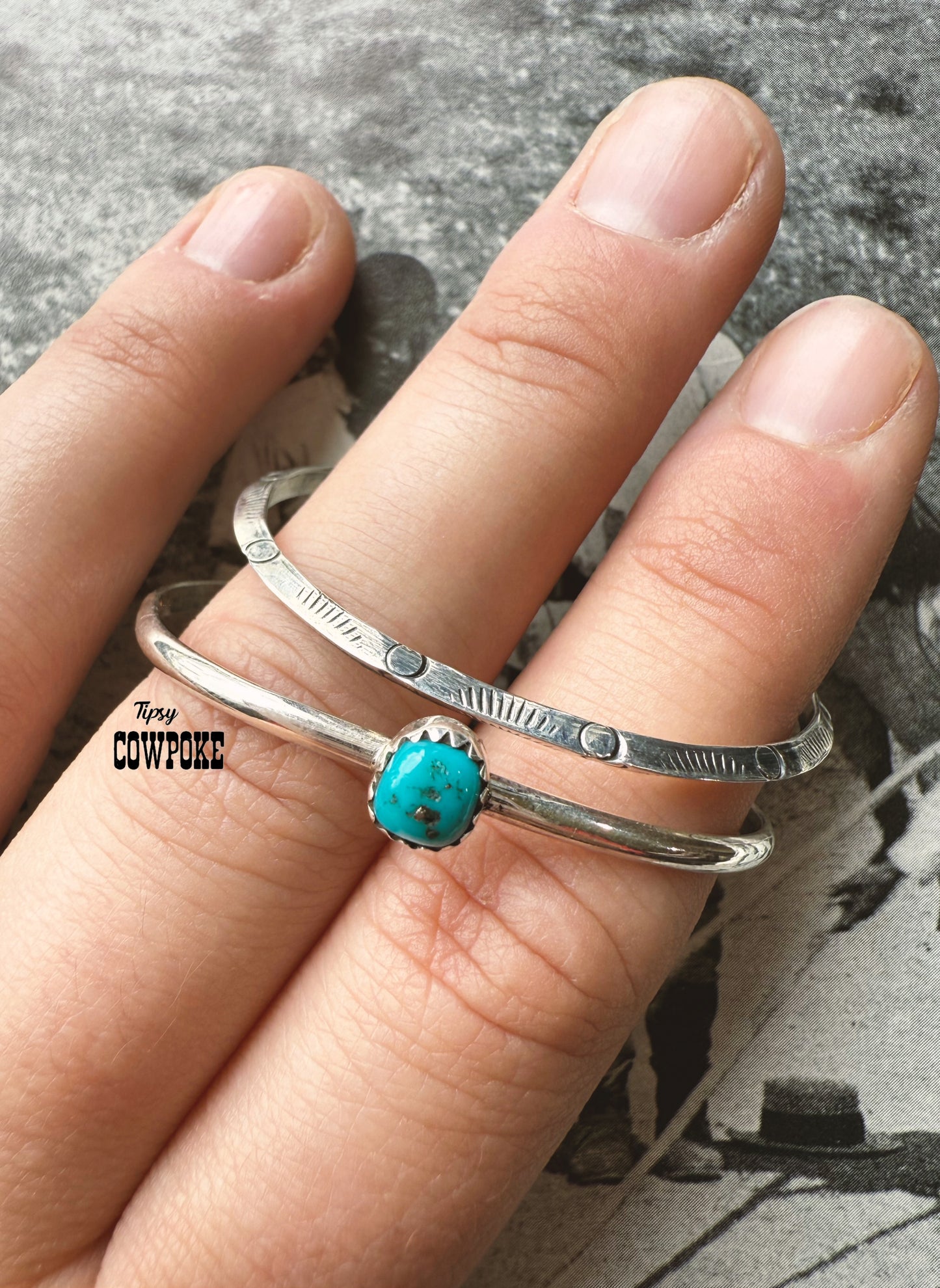 Silver Stamped Baby Cuff Bracelet