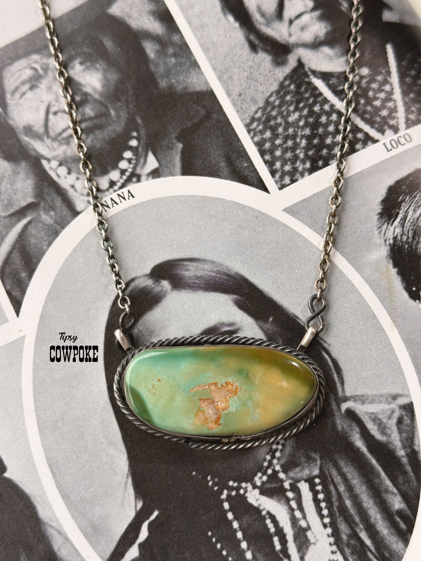Royston Turquoise Large Oval bar Necklace Necklace