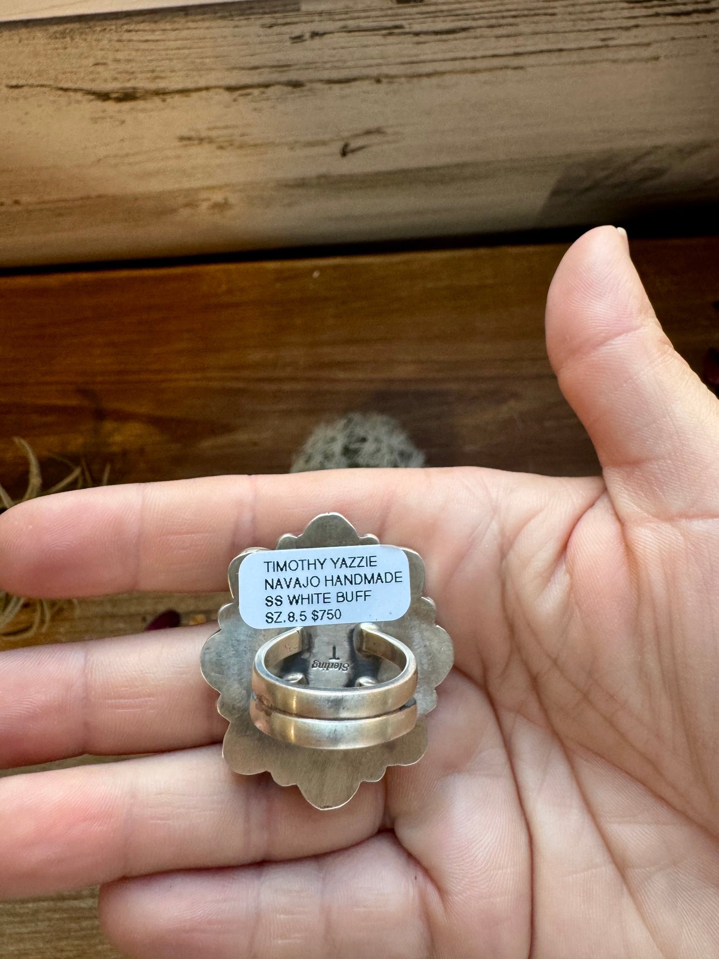 White Buffalo Ring Size 8.5 Cluster Ring
