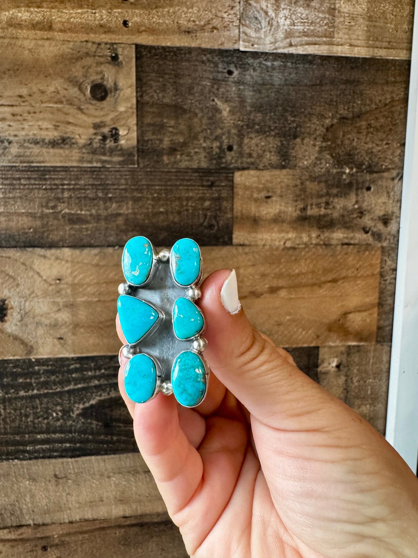 Kingman Turquoise Multi Stone Size 6.5 Ring