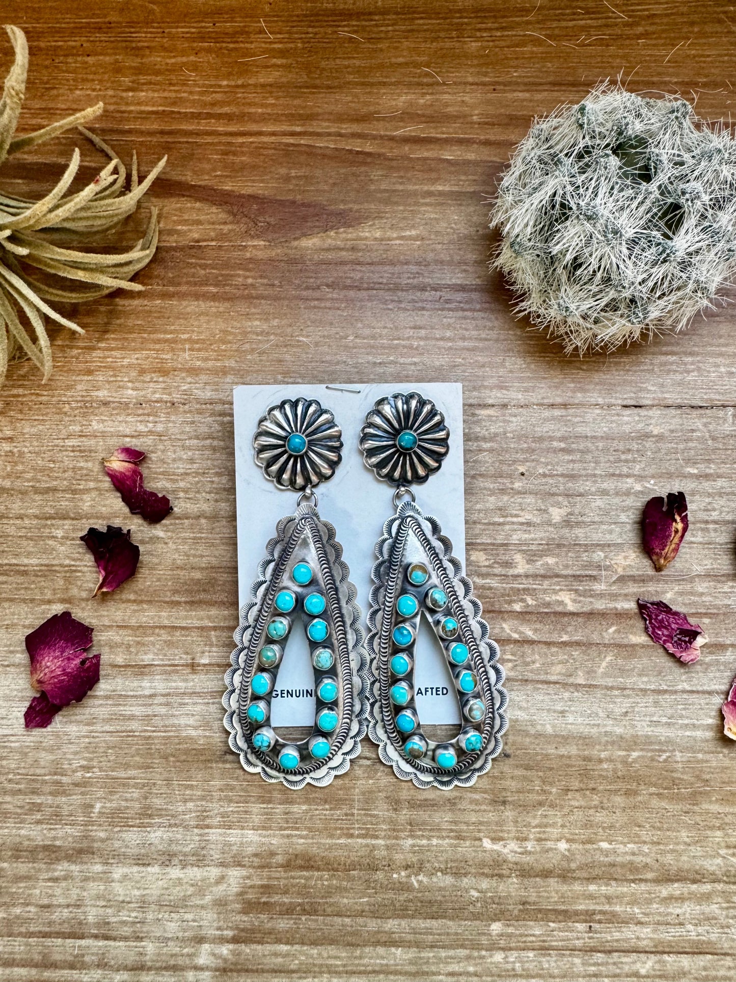 Big Momma Concho with Turquoise Dangle Earrings
