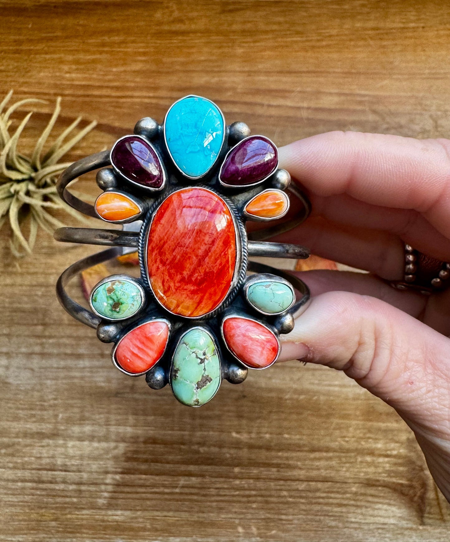 Confetti Multi Stone Large Cuff Bracelet