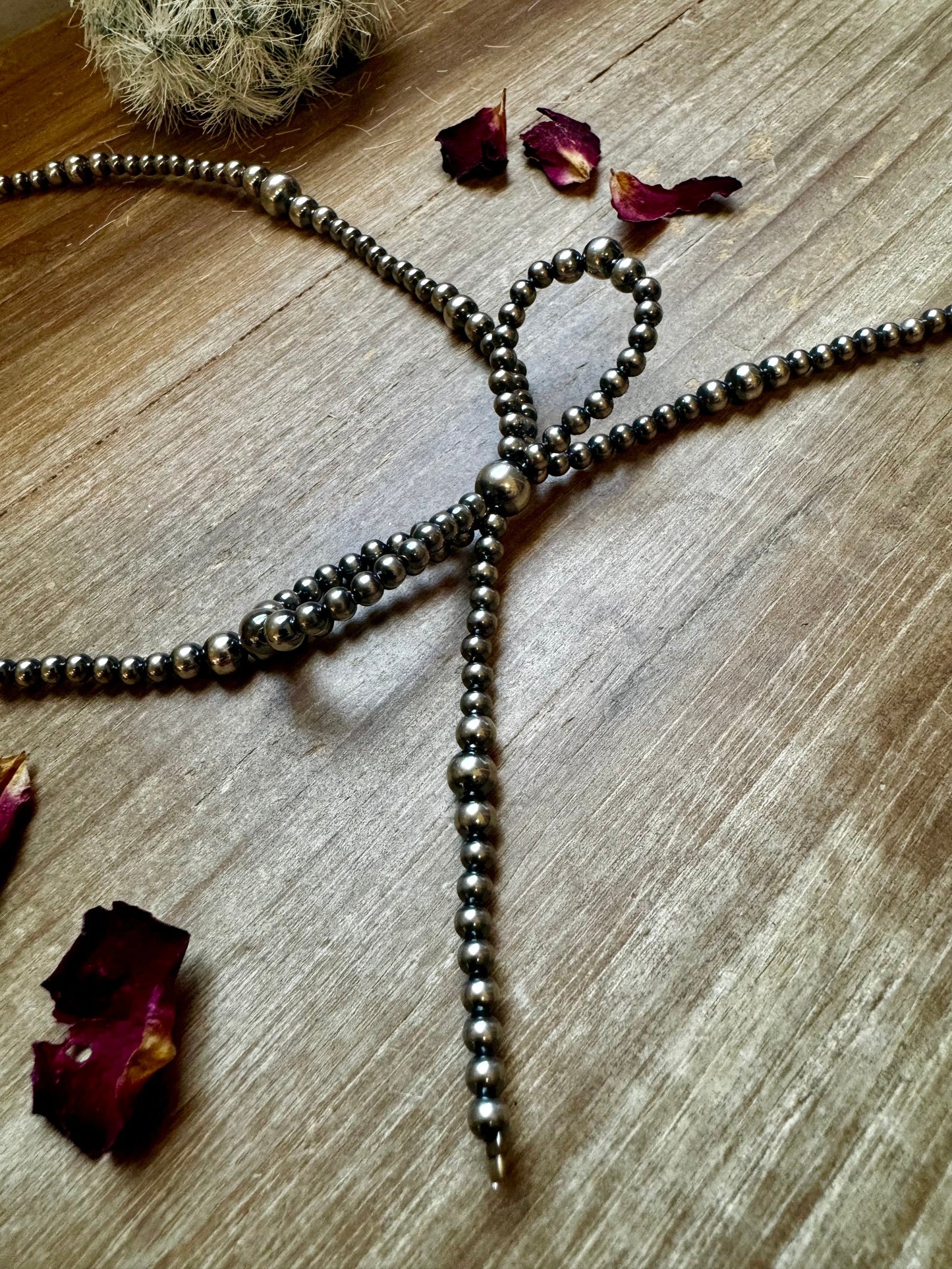Sterling Pearl Graduated 15 Inch Bow Necklace