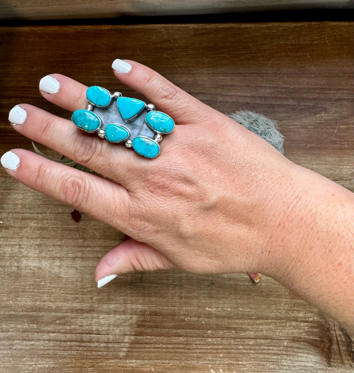 Kingman Turquoise Multi Stone Size 6.5 Ring