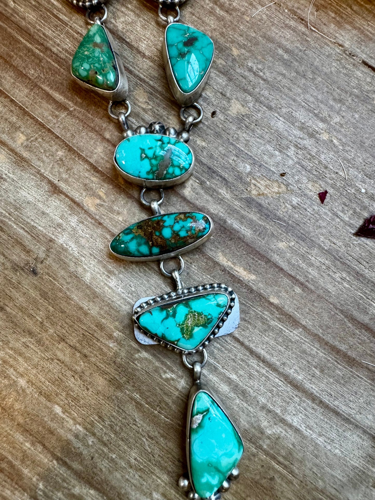 Royston Turquoise Lariat Necklace & Earrings Set