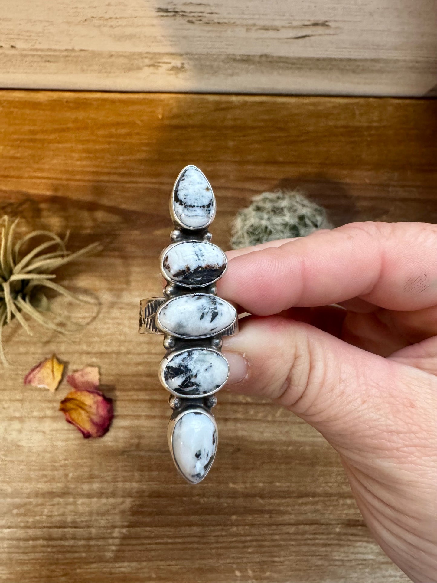 White Buffalo 5 Stone Size 8.5 Ring