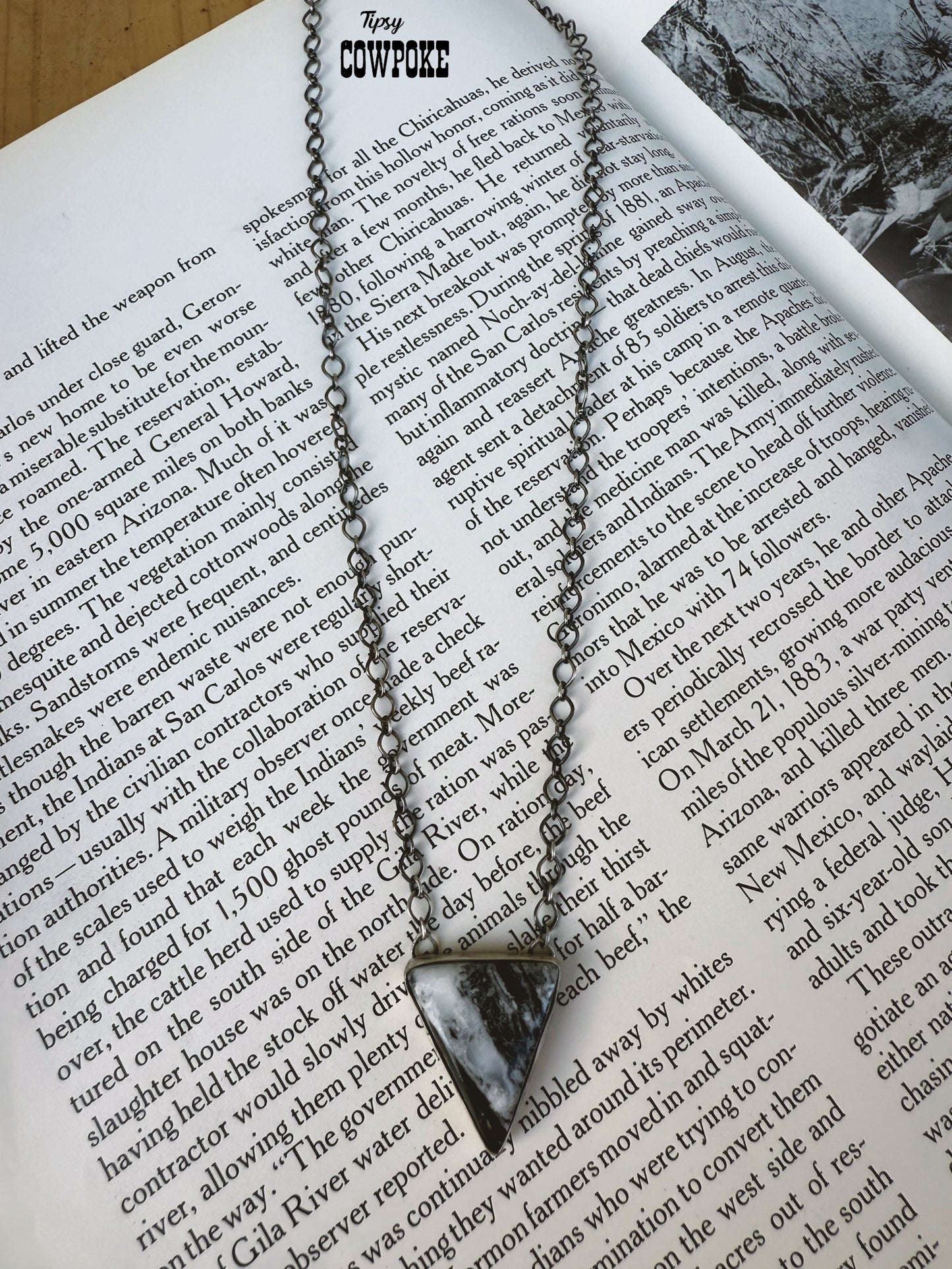 White Buffalo Triangle Necklace