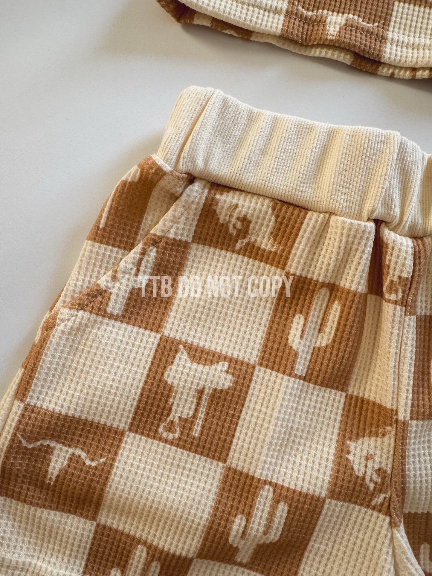Cowboy Checkers Waffle Knit Sets