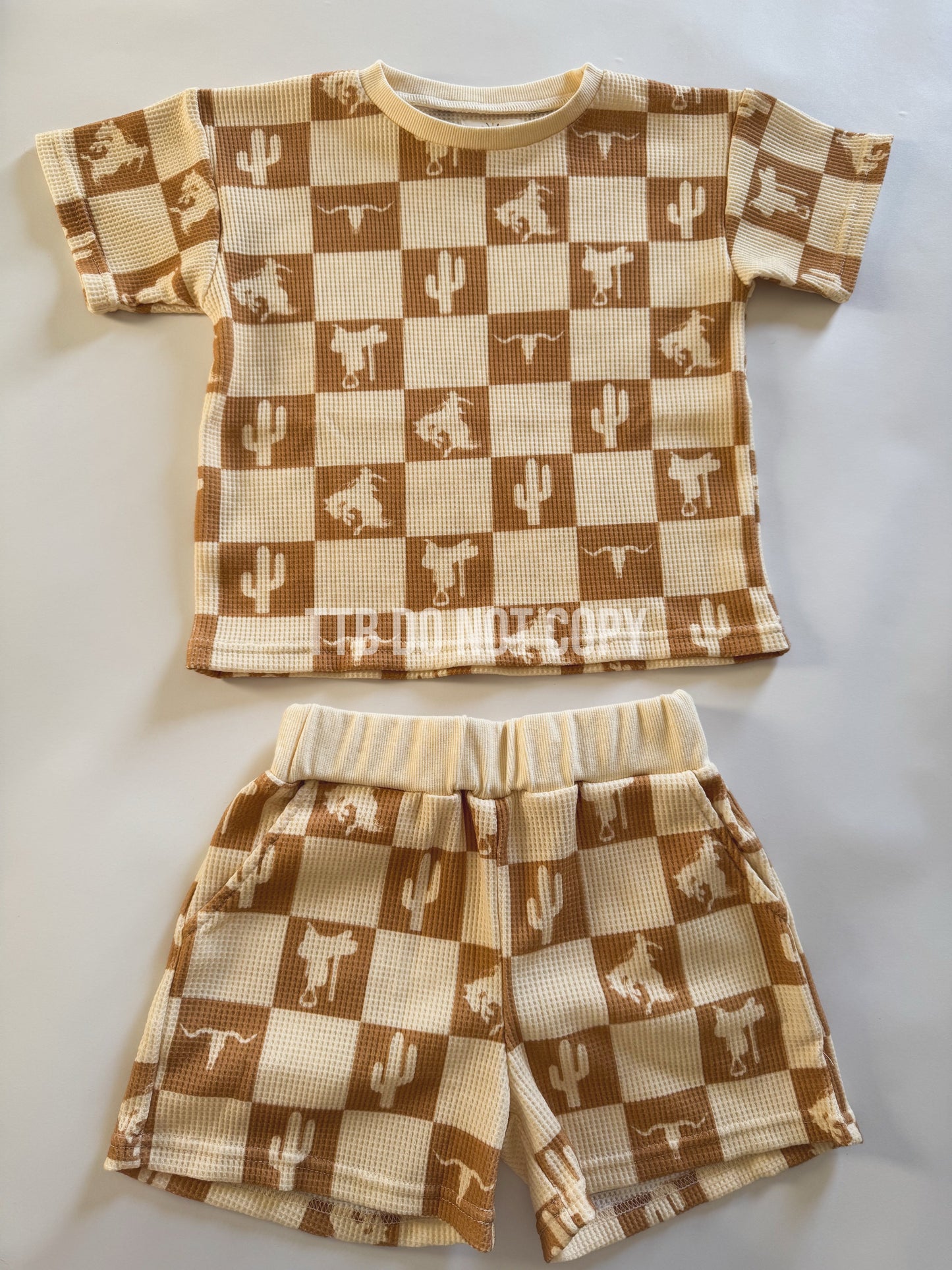 Cowboy Checkers Waffle Knit Sets