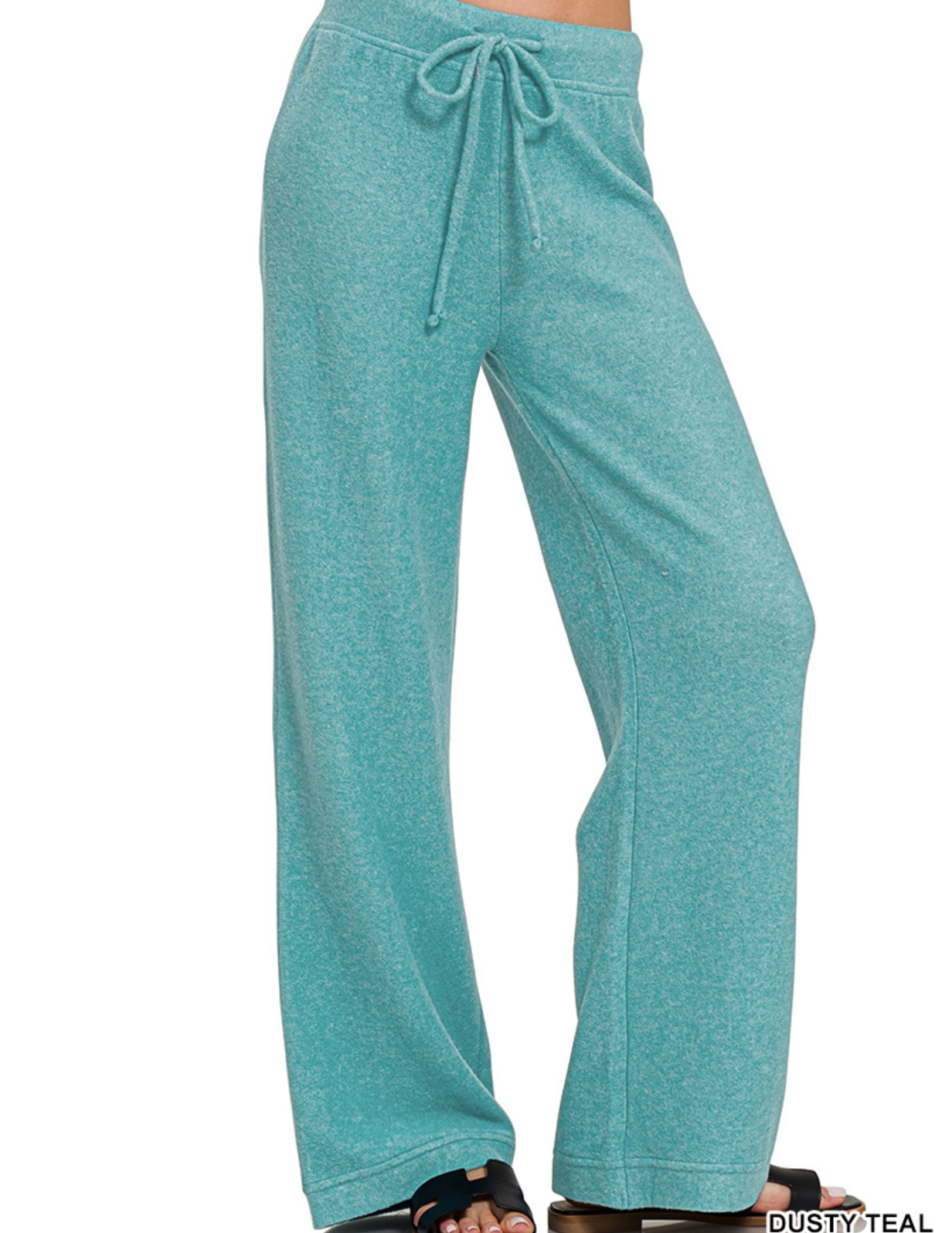 Dusty Teal - Full Length Drawstring Pants