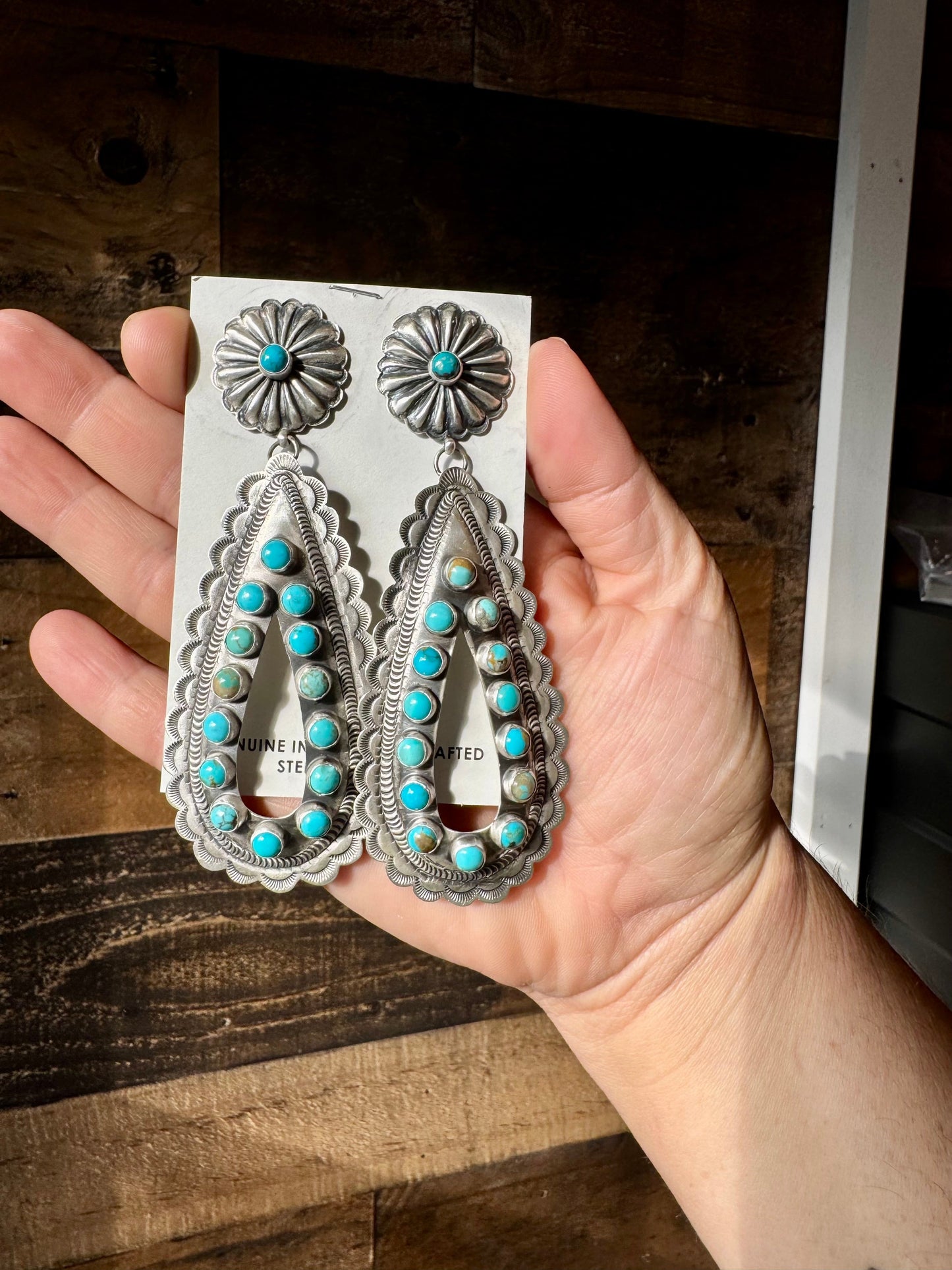 Big Momma Concho with Turquoise Dangle Earrings