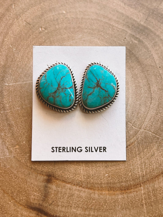 Kingman Turquoise Stud Earrings