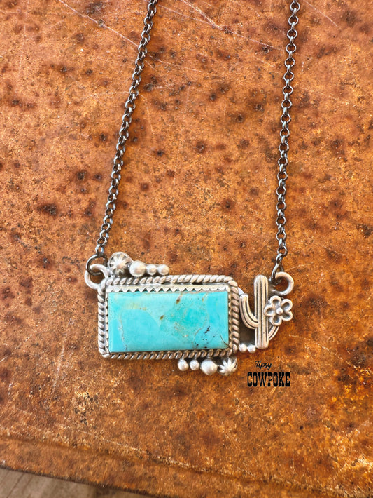 Kingman Desert Turquoise Bar Necklace