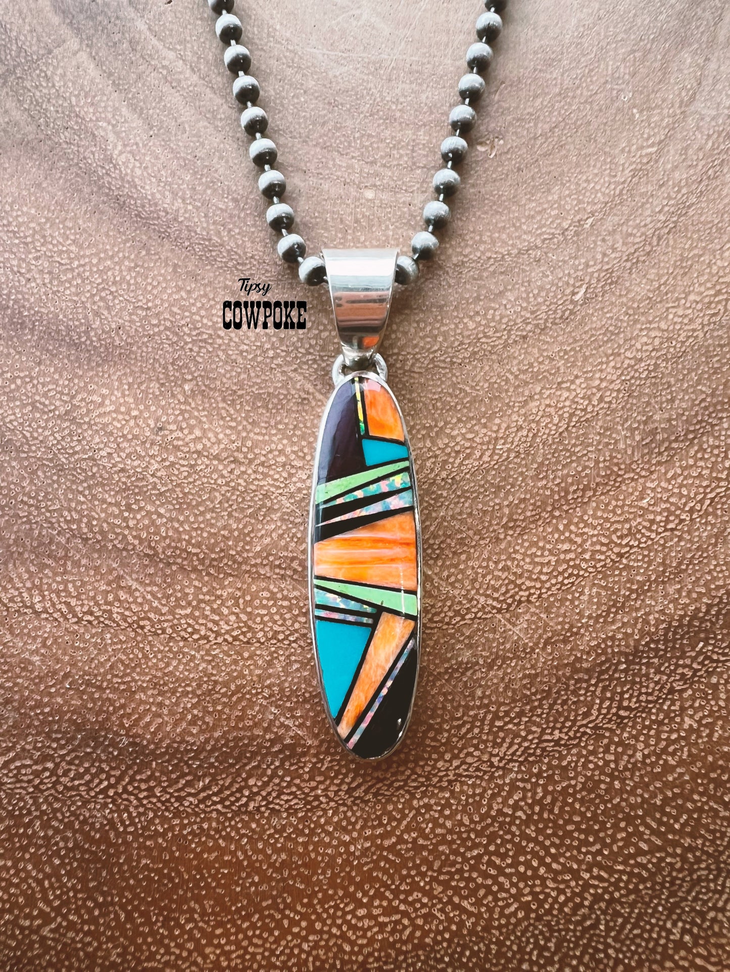 Multi Stone Inlay Pendant