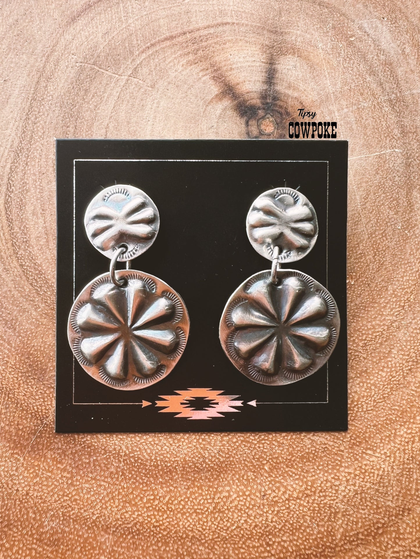 Concho Post Dangle Earrings