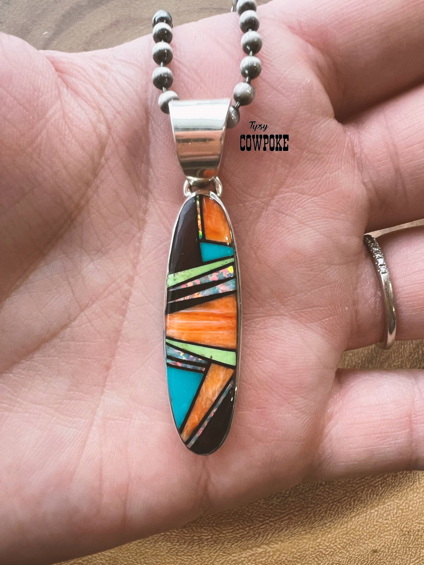 Multi Stone Inlay Pendant