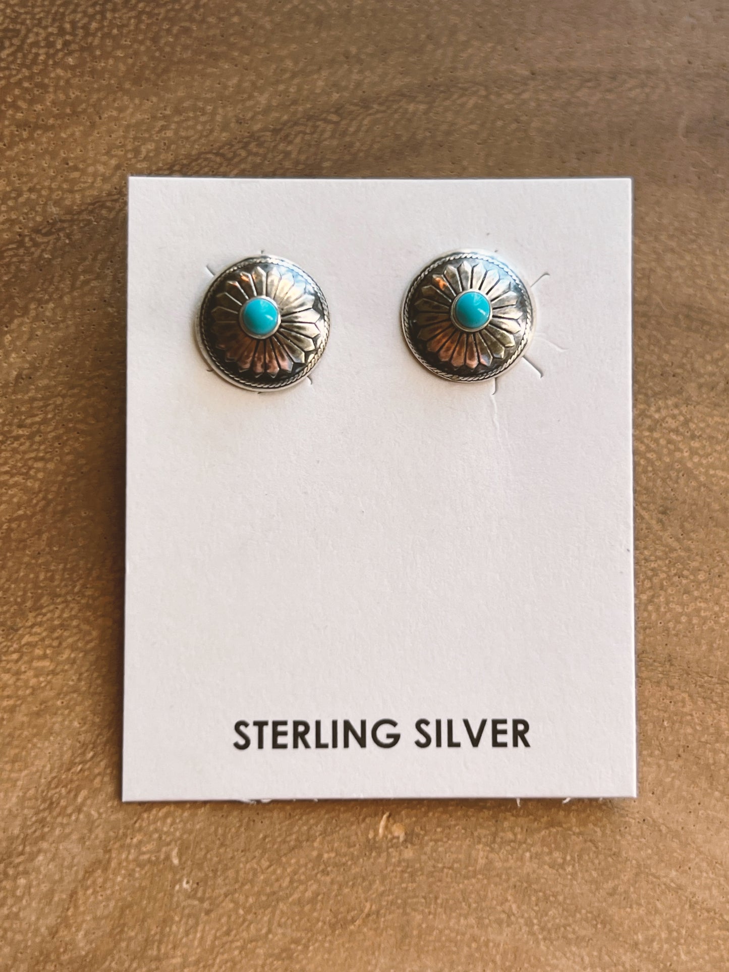 Concho Kingman Turquoise Snyder Stud Earrings