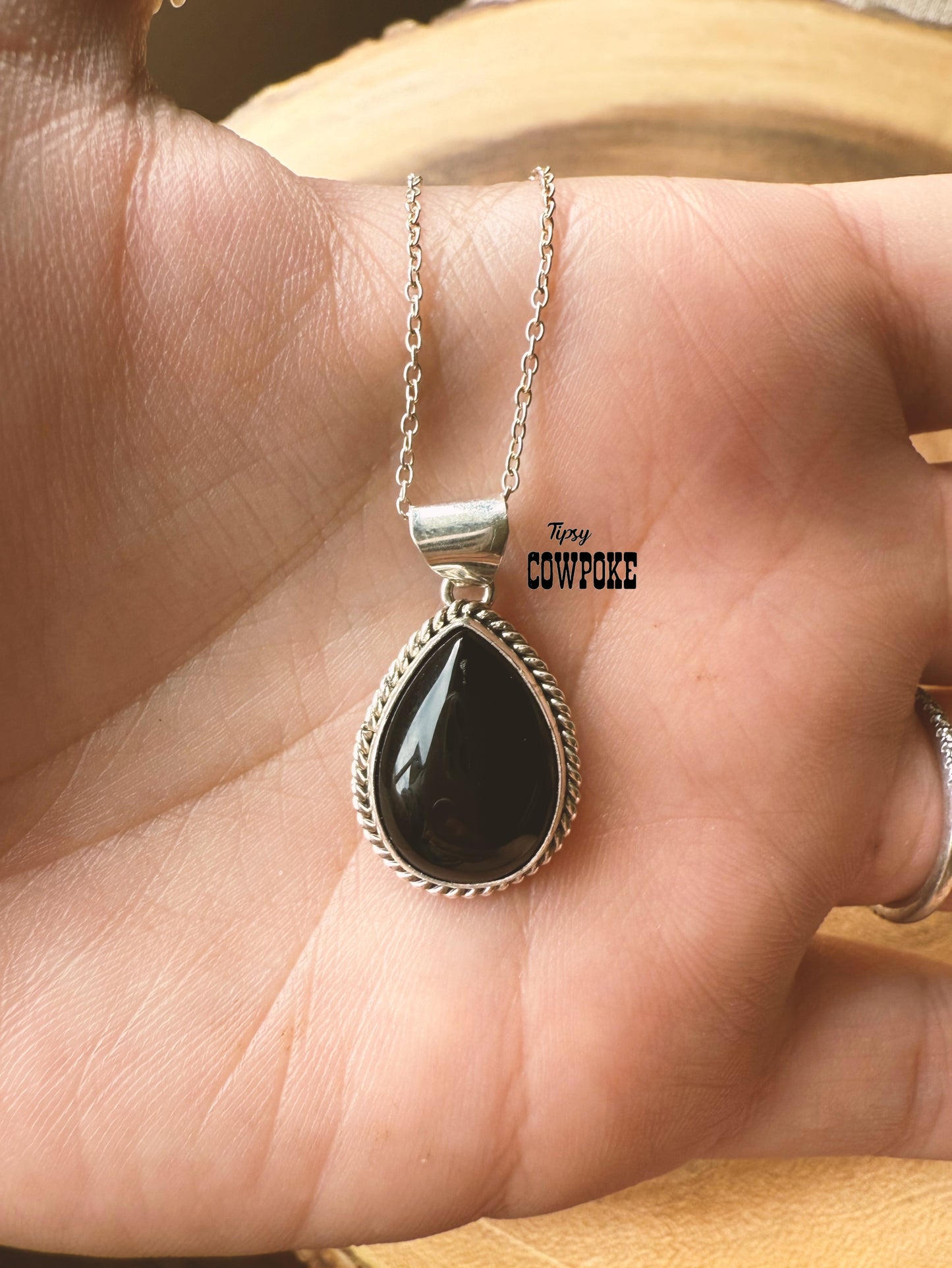 Black Onyx Teardrop Pendant