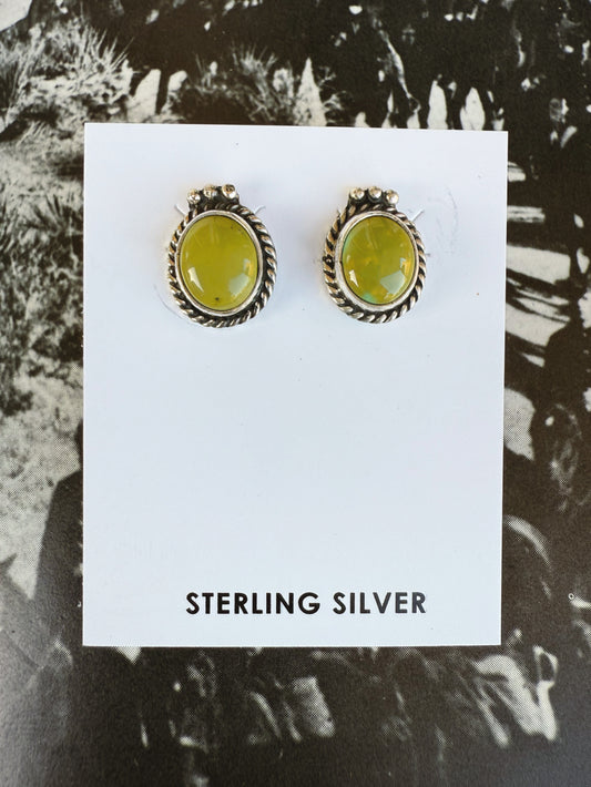 Green Turquoise Stud Earrings