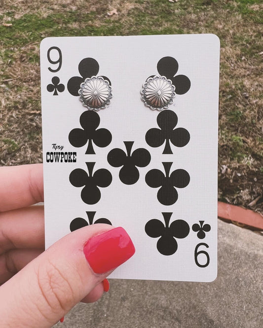 Round Concho Stud Earrings