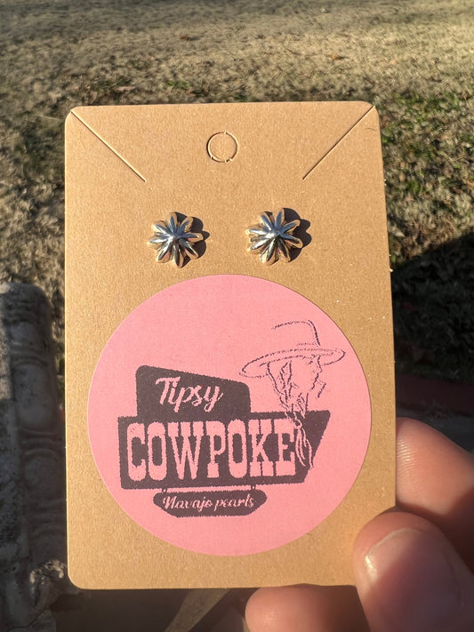 Silver Sun Stud Earrings